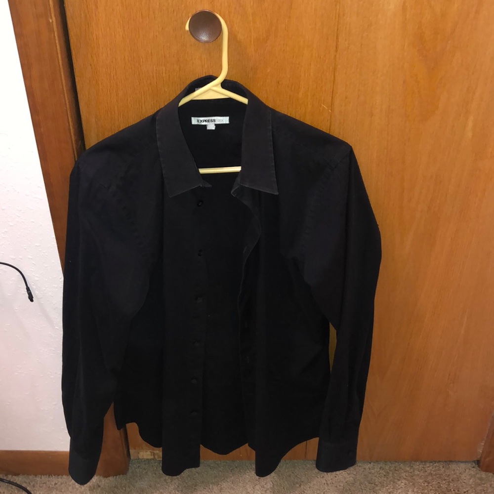 Express Black Button Down (M)
